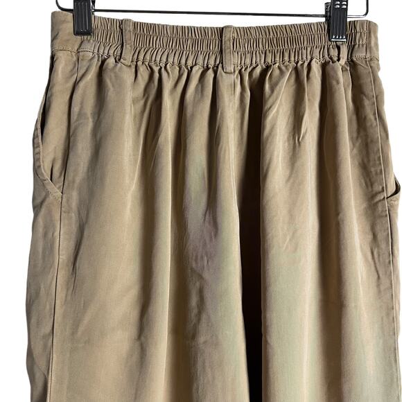 DONNI Twill Pleated Tan High Waist Wide Leg Trouser Pants Size Small - Picture 11 of 15